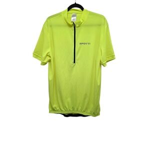 Spotti Men's Cycling Jersey Neon Yellow Short Sleeve Lightweight Breathable Quic